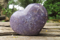 Polished Lepidolite with Pink Rubellite Gemstone Hearts x 6 From Ambatondrazaka, Madagascar