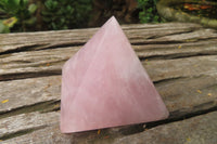 Polished Rose Quartz Pyramids x 4 From Madagascar