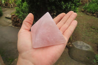 Polished Rose Quartz Pyramids x 4 From Madagascar