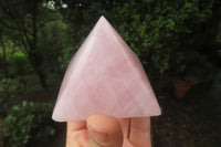 Polished Rose Quartz Pyramids x 4 From Madagascar