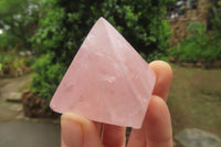 Polished Rose Quartz Pyramids x 4 From Madagascar