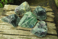 Natural Watermelon Fluorite Cobbed Specimens x 5 From Uis, Namibia