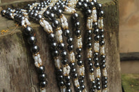 Polished Hematite and Freshwater Pearl Beaded Necklace - Sold Per Item - From Southern Africa