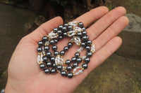 Polished Hematite and Freshwater Pearl Beaded Necklace - Sold Per Item - From Southern Africa