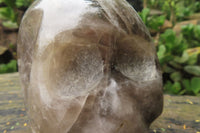 Hand Made Smokey Quartz Skull Carving x 1 From Madagascar