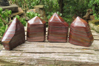 Polished Tiger Iron Jasper Points x 4 From South Africa