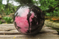 Polished Rhodonite Spheres x 3 From Ambindavato, Madagascar