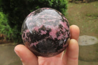 Polished Rhodonite Spheres x 3 From Ambindavato, Madagascar