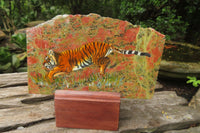 Hand Made Tiger Decoupage Stone Slabs x 6 From Southern Africa