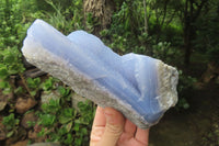 Natural Blue Lace Agate Geode Specimens x 2 From Malawi