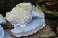 Natural Blue Lace Agate Geode Specimens x 2 From Malawi