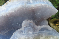 Natural Blue Lace Agate Geode Specimens x 2 From Malawi