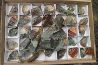 Natural Bloodstone Cobbed Specimens x 36 From Swaziland