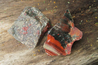 Natural Bloodstone Cobbed Specimens x 36 From Swaziland