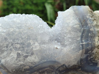 Natural Blue Lace Agate Geode Specimens x 3 From Malawi