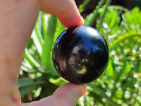 Polished Black Basalt Spheres x 12 From Madagascar