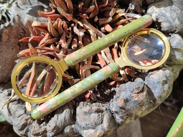 Polished Unakite Magnifying Glasses - Sold Per Item - From South Africa