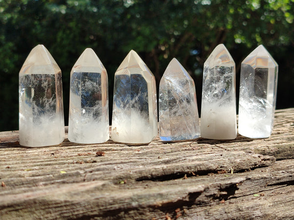 Polished Clear Quartz Crystals x 12 From Madagascar