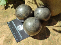 Polished Pharaoh Stone Spheres x 3 From Zimbabwe