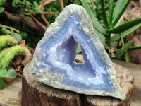 Natural Blue Lace Agate Geode Specimens x 2 From Malawi