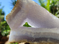 Natural Blue Lace Agate Geode Specimens x 2 From Malawi