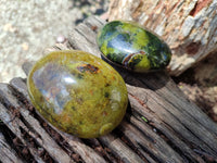 Polished Green Opal Palm Stones x 6 From Madagascar