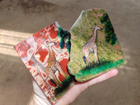 Hand Made Animal Decoupage Stone Slabs x 6 From Southern Africa