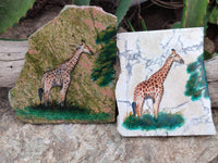 Hand Made Animal Decoupage Stone Slabs x 6 From Southern Africa