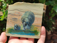 Hand Made Animal Decoupage Stone Slabs x 6 From Southern Africa