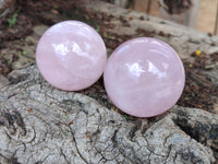 Polished Rose Quartz Spheres x 6 From Madagascar