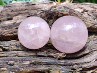 Polished Rose Quartz Spheres x 6 From Madagascar