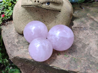 Polished Rose Quartz Spheres x 6 From Madagascar