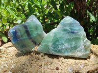 Polished On One Side Watermelon Fluorite x 6 From Uis, Namibia