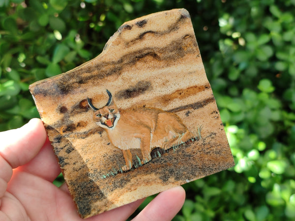 Hand Made Caracal Decoupage Stone Slabs x 8 From Southern Africa