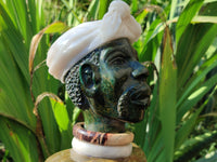 Hand Made African Man Bust Sculpture x 1 From Zimbabwe