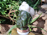 Hand Made African Man Bust Sculpture x 1 From Zimbabwe