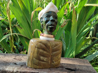 Hand Made African Man Bust Sculpture x 1 From Zimbabwe