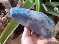 Polished Blue Spinel Spotted Quartz Standing Free Form x 1 From Madagascar