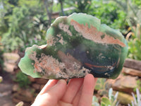 Polished On One Side Emerald Mtorolite Plates x 4 From Mutorashanga, Zimbabwe