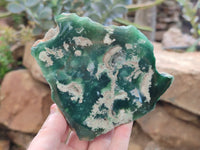 Polished On One Side Emerald Mtorolite Plates x 4 From Mutorashanga, Zimbabwe