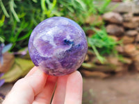 Polished Lepidolite with Pink Rubellite Spheres x 6 From Ambatondrazaka, Madagascar