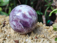 Polished Lepidolite with Pink Rubellite Spheres x 6 From Ambatondrazaka, Madagascar