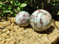 Polished Rubellite Pink Tourmaline Spheres x 4 From Ambatondrazaka, Madagascar