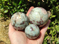 Polished Rubellite Pink Tourmaline Spheres x 4 From Ambatondrazaka, Madagascar