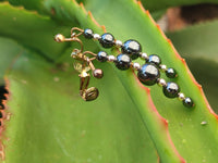 Polished Pair of Silver Hematite and Ball Shaped Bead Earrings - Sold per Pair - From China