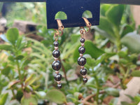 Polished Pair of Silver Hematite and Ball Shaped Bead Earrings - Sold per Pair - From China