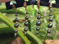 Polished Pair of Silver Hematite and Ball Shaped Bead Earrings - Sold per Pair - From China