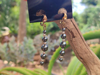 Polished Pair of Silver Hematite and Ball Shaped Bead Earrings - Sold per Pair - From China