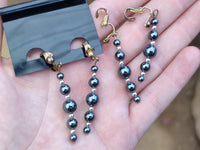 Polished Pair of Silver Hematite and Ball Shaped Bead Earrings - Sold per Pair - From China