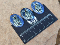 Polished Dumortierite Pendants with Hand Painted Zebras - sold per item - From Mozambique